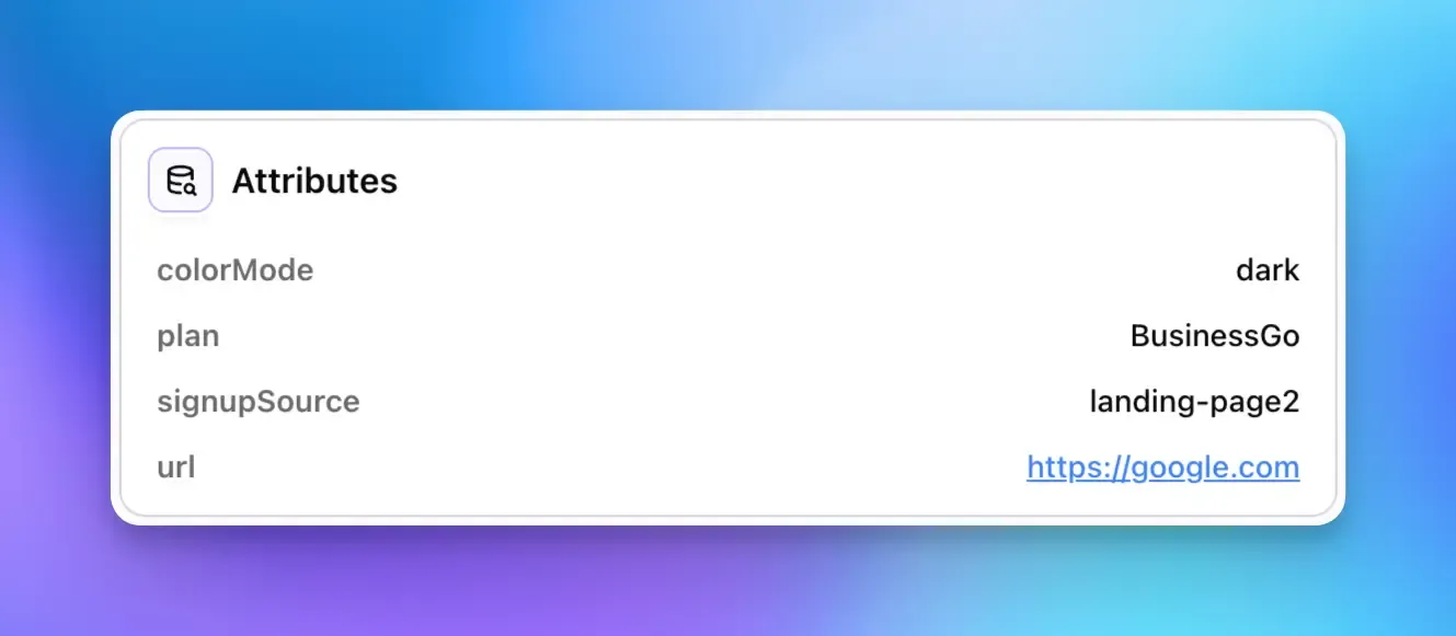 Screenshot of Clickable Links in User Attributes